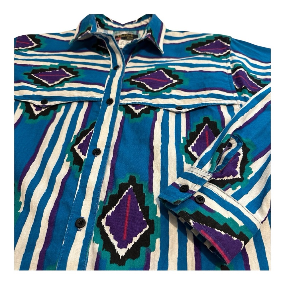 Vintage Ruddock Bros Western Roper Rodeo Button Down Colourful Long Sleeve Small - Picture 6 of 16